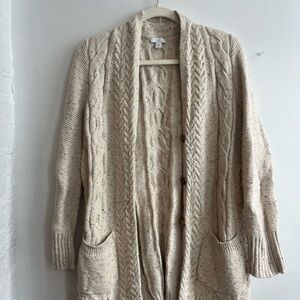 J. Jill Cream Cable Knit Cardigan
